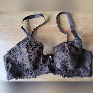 Elegant Lace Underwire Brown Bra